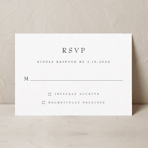 Simple Modern Elegant Classic Wedding RSVP