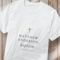 Simple Modern Elegant Cross Baby Baptism
