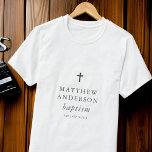 Simple Modern Elegant Cross Baby Baptism T-Shirt<br><div class="desc">Design is composed of simple typography with sans serif and serif font.</div>