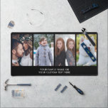 Simple Modern Elegant Custom Text 4 Photo Keepsake Desk Mat<br><div class="desc">Simple Modern Stylish Custom Text Family 4 Photo Keepsake Desk Mat</div>