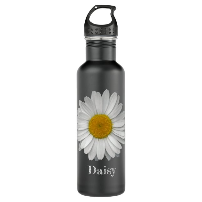 Simple Modern Elegant Daisy Flower with Name 710 Ml Water Bottle (Front)