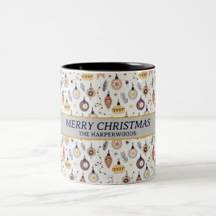 Simple Modern Elegant Decorative Christmas Family Two-Tone Coffee Mug