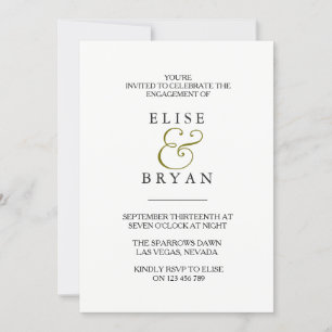 Simple Modern Elegant Engagement Party Invitation