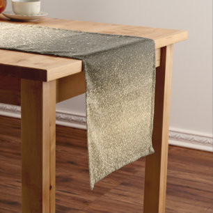 Simple Modern Elegant Glitter Luxury Holiday Gold Short Table Runner