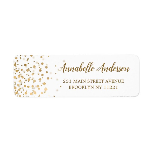 Simple Modern Elegant Gold Glitter Confetti Script (Front)