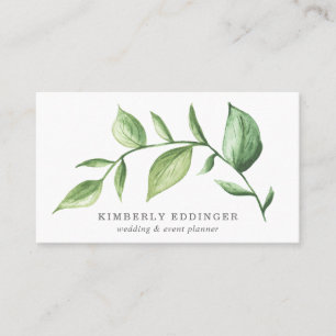 Simple Modern Elegant Greenery Rustic Business Card
