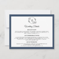 Simple Modern Elegant Navy Blue Wedding Details