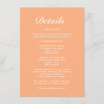 Simple Modern Elegant Pastel Peach Wedding Detail