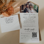 Simple Modern Elegant Photo RSVP QR Code Wedding All In One Invitation<br><div class="desc">Simple Modern Elegant Stylish Photo RSVP QR Code Wedding All in One Invitation</div>