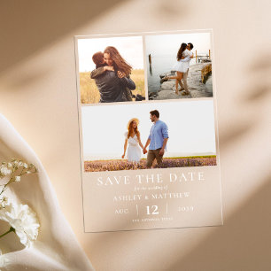 Simple Modern Elegant Photo Save the Date Wedding Acrylic Invitations