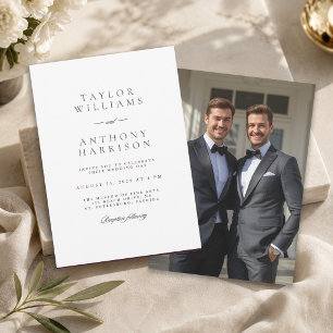 Simple Modern Elegant Photo Wedding Invitation