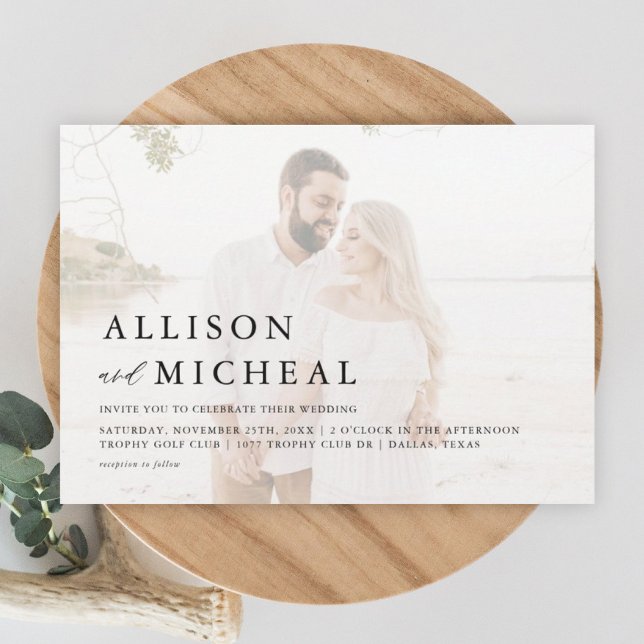Simple Modern Elegant Photo Wedding Invitations (Creator Uploaded)