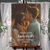 Simple Modern Elegant Photo Wedding Welcome Poster