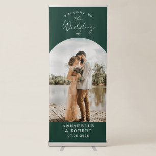 Simple Modern Elegant Photo Welcome Wedding Retractable Banner
