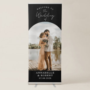 Simple Modern Elegant Photo Welcome Wedding Retractable Banner