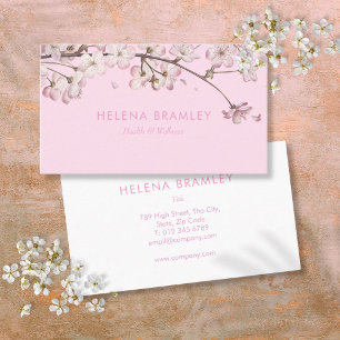 Simple Modern Elegant Pink Blossom Business Card