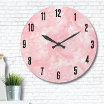 Simple Modern Elegant Pink Large Clock<br><div class="desc">A soft blush pink watercolor backdrop serves as the perfect canvas for a cute and contemporary look. This large clock features a simple yet modern aesthetic, combining elegance with a delicate pink watercolor design. Its minimalist style and soothing colour palette make it an ideal addition to any little girl's room,...</div>