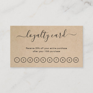 Simple Modern Elegant Rustic Business Loyalty Card
