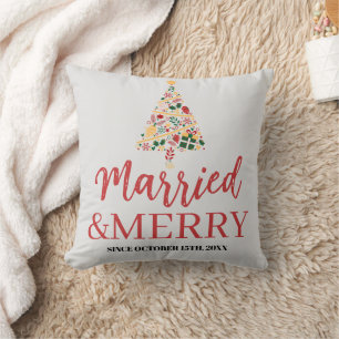 Simple Modern Elegant Script Christmas Party Cushion