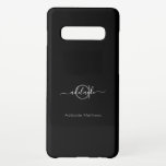 Simple Modern Elegant Script Monogram Name Initial Samsung Galaxy Case<br><div class="desc">Simple Modern Elegant Script Monogram Name Initial phone case.. PG & Co ©. Personalise this chic trendy phone case with your monogram name and initial.</div>