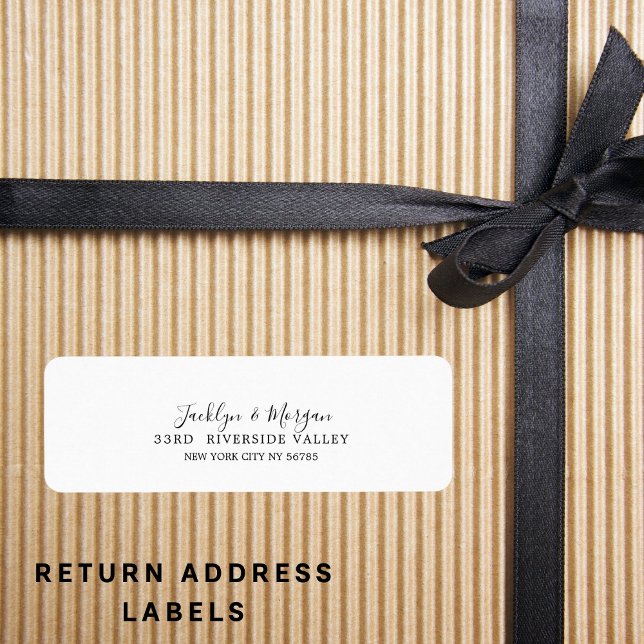 Simple modern elegant script return address label (Creator Uploaded)