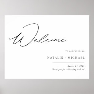 Simple Modern Elegant Script Wedding Welcome Sign