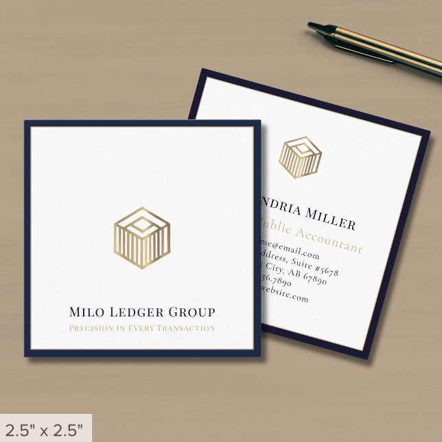 Simple Modern Elegant Square Business Card (Creator Uploaded)