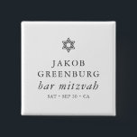 Simple Modern Elegant Star of David Bar Mitzvah 15 Cm Square Badge<br><div class="desc">Design is composed of sans serif typography and playful cursive script typography on a simple background. 

Available here:
http://www.zazzle.com/store/selectpartysupplies</div>