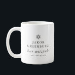 Simple Modern Elegant Star of David Bar Mitzvah Coffee Mug<br><div class="desc">Design is composed of sans serif typography and playful cursive script typography on a simple background. 

Available here:
http://www.zazzle.com/store/selectpartysupplies</div>