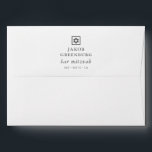 Simple Modern Elegant Star of David Bar Mitzvah Envelope<br><div class="desc">Design is composed of simple typography with sans serif and serif font.</div>