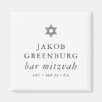Simple Modern Elegant Star of David Bar Mitzvah