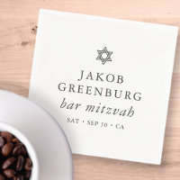 Simple Modern Elegant Star of David Bar Mitzvah