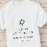 Simple Modern Elegant Star of David Bar Mitzvah T-Shirt<br><div class="desc">Design is composed of sans serif typography and playful cursive script typography on a simple background. 

Available here:
http://www.zazzle.com/store/selectpartysupplies</div>