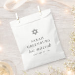 Simple Modern Elegant Star of David Bat Mitzvah Favour Bags<br><div class="desc">Design is composed of sans serif typography and playful cursive script typography on a simple background. 

Available here:
http://www.zazzle.com/store/selectpartysupplies</div>