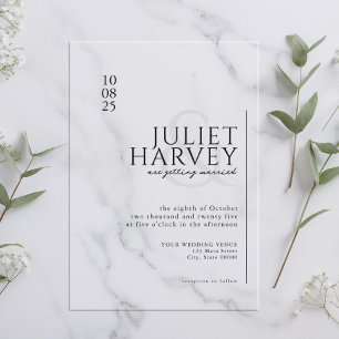 Simple Modern Elegant Wedding Acrylic Invitations