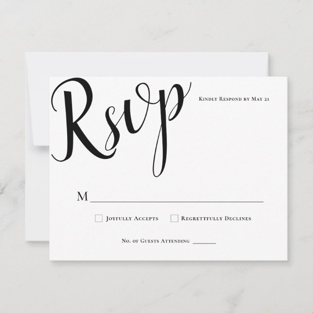 Simple Modern Elegant Wedding Response Card RSVP (Front)
