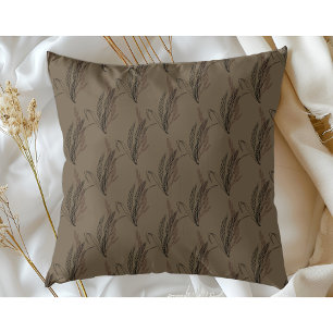 Simple Modern Elegant Wheat Pattern Brown Cushion