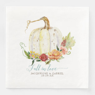 Simple Modern Elegant White Pumpkin Floral Napkin