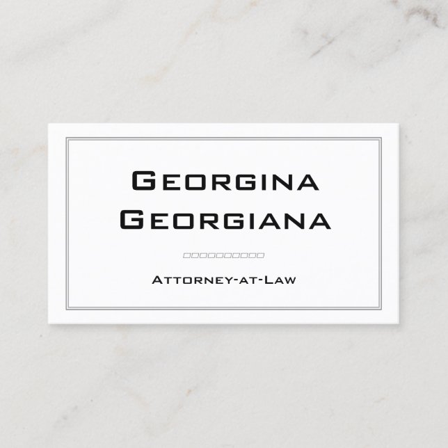 Simple, Modern & Elegant With Line Border Business Card (Front)