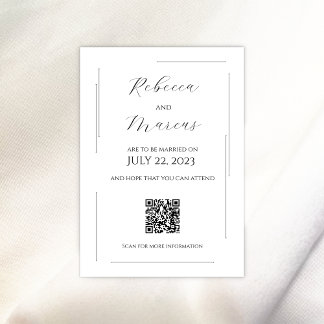 Simple, Modern & Elegant with QR Code | Wedding Invitation