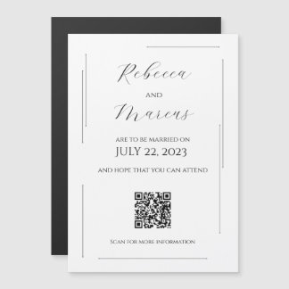 Simple, Modern & Elegant with QR Code | Wedding Magnetic Invitation