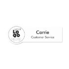 Simple Modern Employee Name Tag for Round Logo