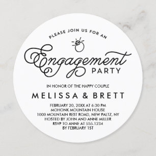 Simple Modern Engagement Party Invitation