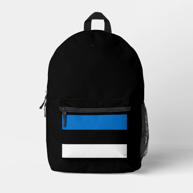 Simple Modern Estonia Flag National Souvenir Printed Backpack (Front)