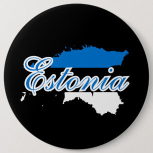 Simple Modern Estonia map National Flag Souvenir 6 Cm Round Badge