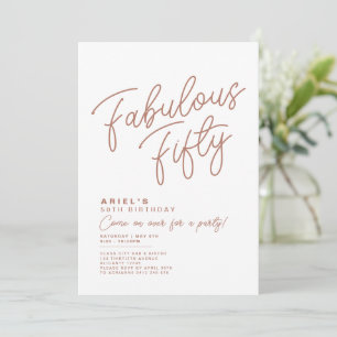 Simple Modern Fabulous Fifty Birthday Invitation
