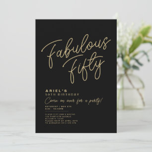 Simple Modern Fabulous Fifty Birthday Invitation