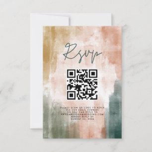 Simple Modern Fall Abstract Wedding RSVP Card