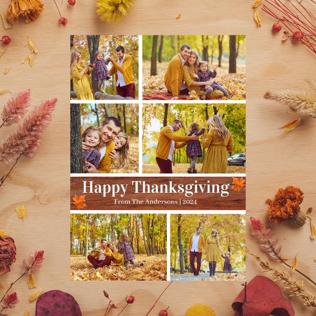 Simple Modern Fall thanksgiving family photo Holiday Card (Creator Uploaded)