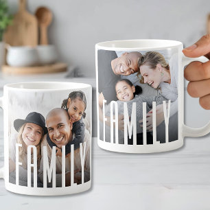 Simple Modern Family 2 Photo Coffee Mug